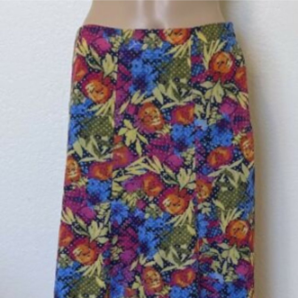 Christopher And Banks Muti Color Cotton Stretch Floral Skirt Size 14 - Picture 1 of 5